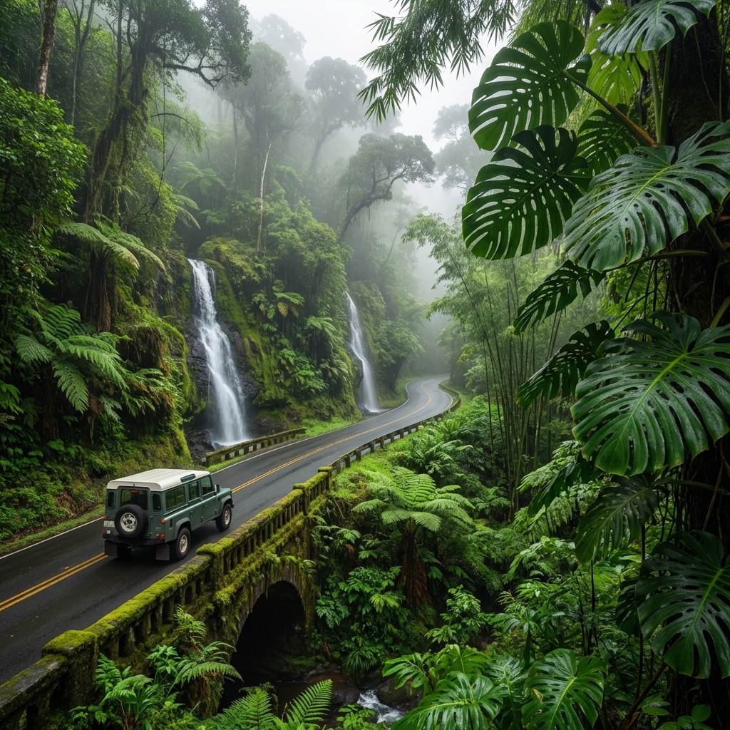 Tropical winding road in Maui